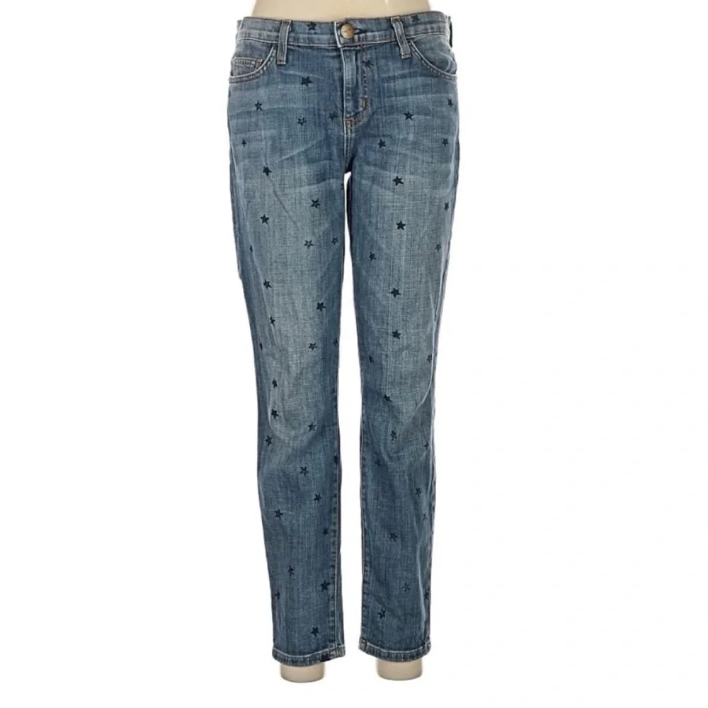 Current Elliott Stiletto High Rise Skinny Jeans in Navy Star Print